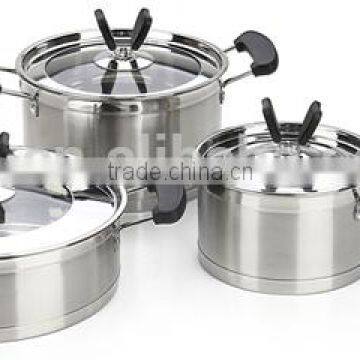 New Style Stainless Steel 6pcs cookware set/pot set