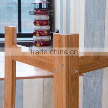 White Panel Modern Bamboo Corner Shelf for Display photo-3