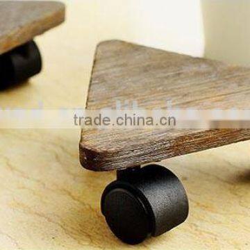 Modern Designwood Mat With Wheels for Your Flower Pot photo-2