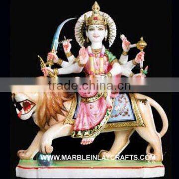 Marble Goddess Durga Statue for Temple