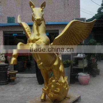 Fiberglass Gold Flyhorse Sculpture Figurine photo-4