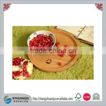 VINTAGE ROUND OVAL WOODEN DIP SNACK SERVING TRAY 12" DIAMETER photo-3