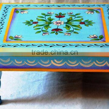 Indian Crafted Hand Painted Wooden Chowki photo-2