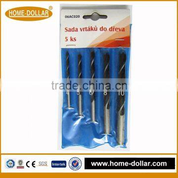 5 pc Hexagon shank Black teeth Wood drill bit set