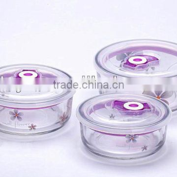 Clear Glass Food Container with Lid