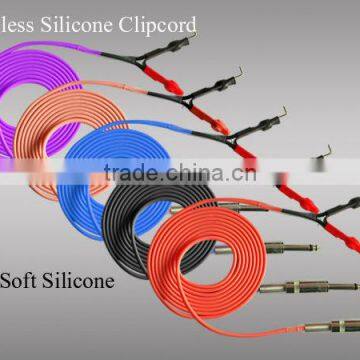 5 Colors 2.4M 8ft Silicone FLEXIBLE Plug Clip Cord For Tattoo Machine Gun