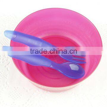 Factory Sale Soft PP Baby Spoon With Fork Baby Spoon Tableware Set photo-3