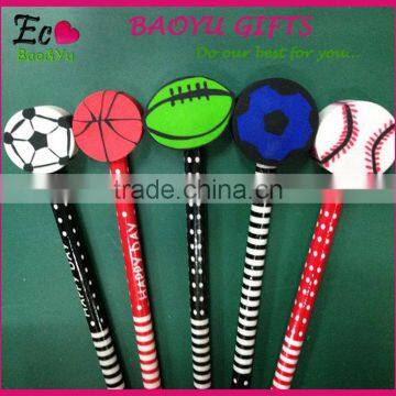 Wholesale Ball shape 3D pencil toppers cartoon pencil toppers