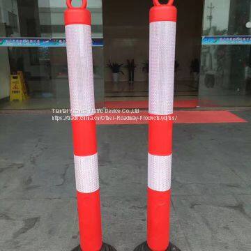 1.2M Rubber Base Flexible PE Warning Post, Delineator Post