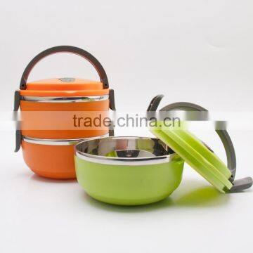 Stainless Steel Lunch Box 3 Layer Food Carrier Colorful Tiffin Box photo-3