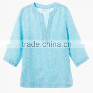 New Arrived Women's Stand Collar Front Button up Shirt photo-3