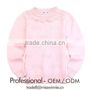 fashion new autumn sweater school girls pink color sweater