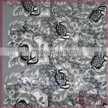 Tulle Mesh Embroidery Fabric With Applique Flower photo-2