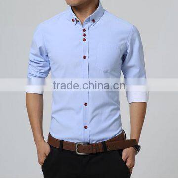 2016 New Fashion Men Shirt Long Sleeve Slim Fit Solid Color High Quality Dress Shirts photo-4