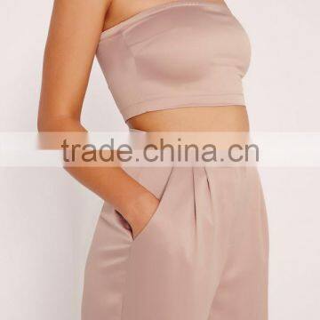 Wholesale Two Piece Set Sexy Crop Top and Wide Leg Trousers for Women photo-5