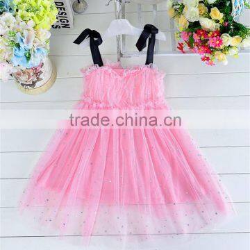 MGOO Special Design Bow Shoulder Girl Shinning Princess Dress Children Kids Star Infant Vestidos 6706 photo-2