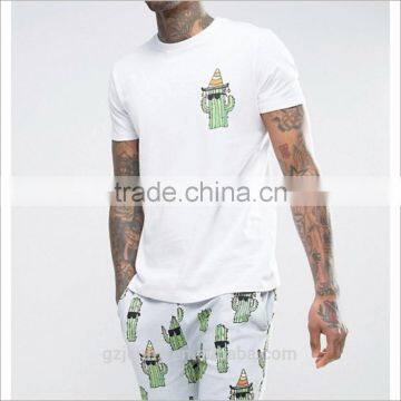 Wholesale New Printed Men Short Sleeve Tops And Long Pants Summer Pajamas photo-3