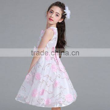 High Quality Fancy Flower Kids Puffy Dress Baby Girls Party Dress Design#L7790 photo-2