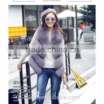 Hot Real Fox Fur Vest Top Quality Natural Fox Furs Waistcoat Jacket Woman Luxury Fox Fur Vest Gilets photo-2