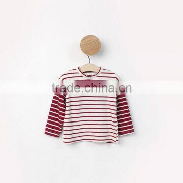 S17603A Autumn Girls Striped T-shirt Children's Long Sleeve Tshirt photo-6