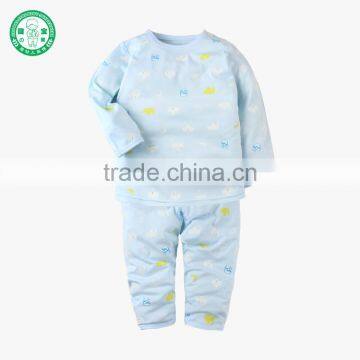 2017 hot sale high quality full sleeve round neck 2 pcs children clothes sets