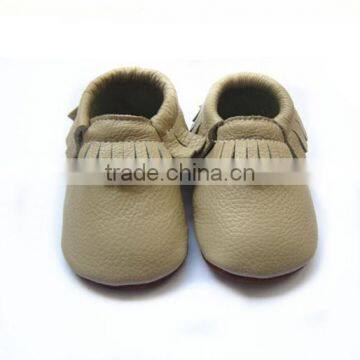 beige color soft rubber sole baby shoes for 6-24months,only 3 sizes