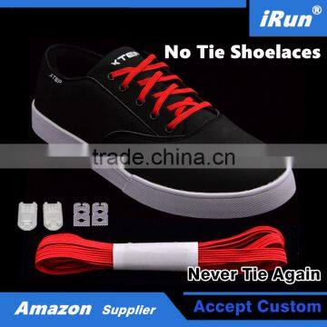 Red No Tie Elastic Laces For Children - Flat Elastic No Tie Shoelaces with Adjust Tension - Amazon/eBay Supplier