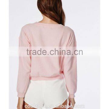 100% Cotton Cropped Sequined Plain Hoodies Wholesale Long Sleeve Bulk Hoodies photo-2