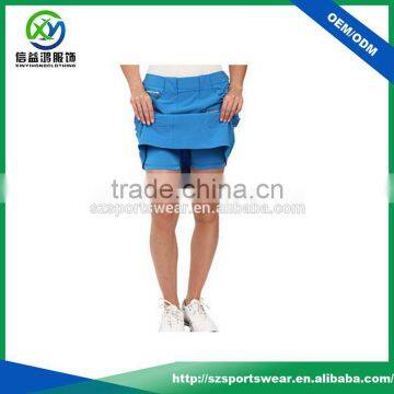 2016 Newest Design Polyester Fabric Front Pocket Pure Color Golf Skirt
