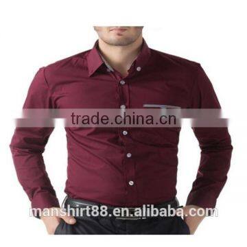 2016 New Wholesale Button Down Collar Regular Fit Plain Custom Men's Formal Dress Shirt photo-3