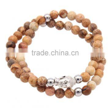 Religion Tibet Charm Jewelry Double Layered Beads Buddha Bracelet
