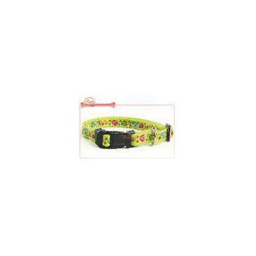 Applique Nylon Pet Collar With D-Ring For Id Tag , puppy collars