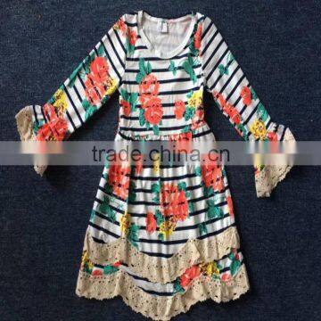 Boya hot sale Boutique remake design kids floral dress cotton custom party girl wear kids dresses