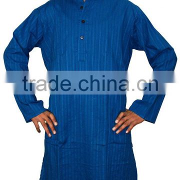 Indian Ethnic Yoga Dolby Mens Long Cotton Kurta Shirt Casual Wear India