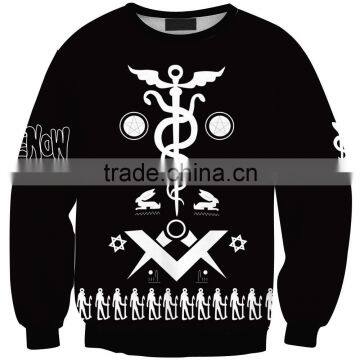 Plain crewneck cool style black 100 polyester sweatshirt