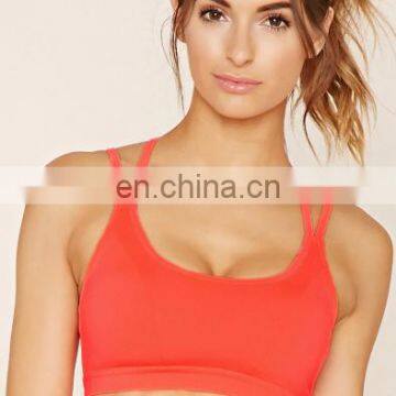 Ladies plain Fitness wear tops strap sports bras