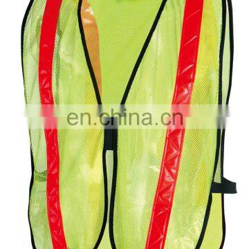 Hi-Vis Safety Mesh Orange Vest PVC tape