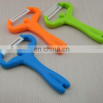 Funny design weightlifting shape ceramics peel cutter with ABS plastic handle for promotional gift