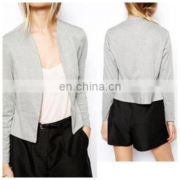 Top Fashion autumn winter ladies formal jacket without button (NTF04137)