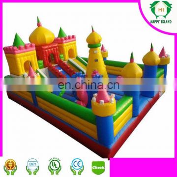 Attractave price! HI outdoor kids inflatable amusement park, commercial giant amusement jumping park