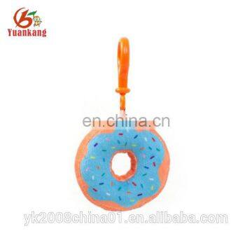 OEM Stuffed donut FOOD key chain soft keychain toy with custom logo