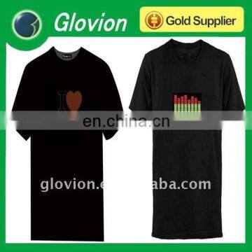 Best selling christmas gifts electronic music t-shirt star el flashing T-shirt