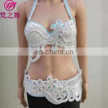 GT-1070 Taiwan hot sales costomized invisible beaded belly dance costume set