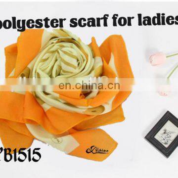 2016 Top Hot Sale Fashion Digital Print Polyester Turkish Chiffon Yarn Square Scarf Made in Factory Hot Sale Women Scarf photo-2