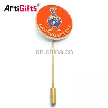 Wholesale promotion russia cheap hat pins long neddle lapel pin with custom logo