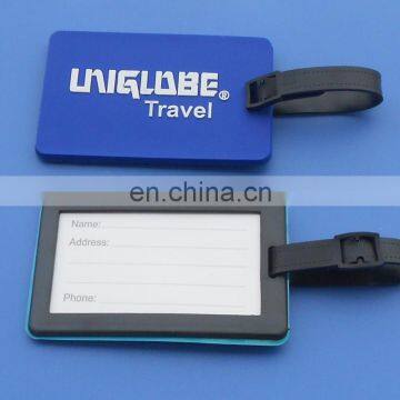 Custom Company logo travel suitcase soft pvc luggage tag