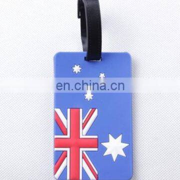 Australia flag luggage tag bag name tags promotional soft pvc custom bag tag