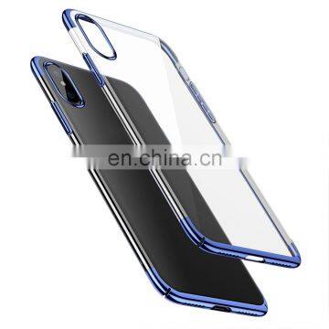 Ultrathin Electroplating Frame TPU Soft Clear Case Skin for iPhone X