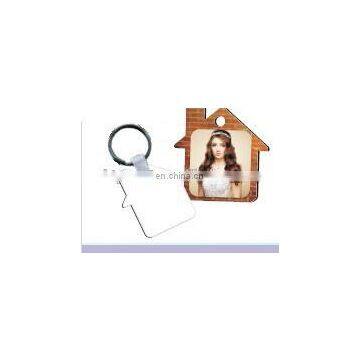 high quality house shape MDF sublimation keychain of good price