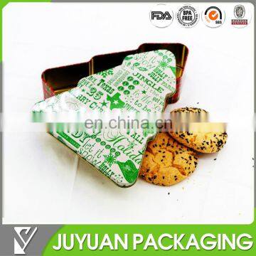 christmas tree Shape gift tin box for cookie